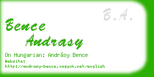 bence andrasy business card