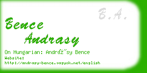 bence andrasy business card